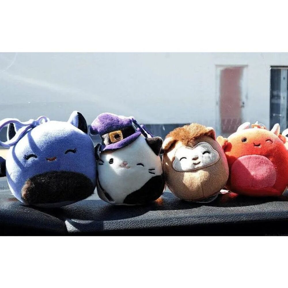 Set of 4 Halloween Squishmallow Clips Joldy, Cam, Wade, Karlie